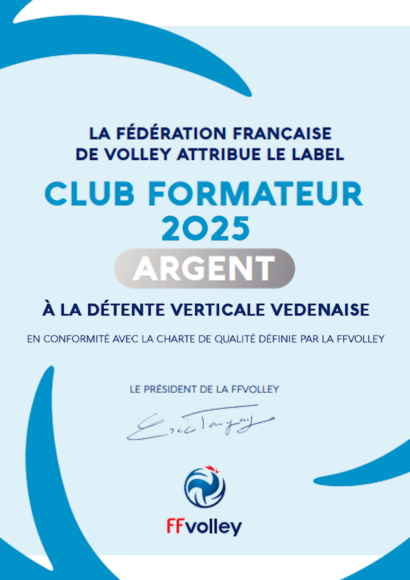Annonce - DVV Club formateur 2025